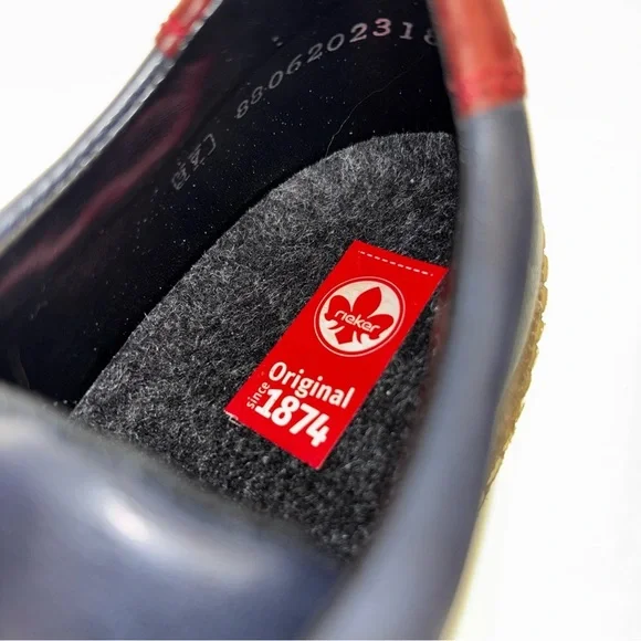 Rieker Liv 61 (L7561) sneakers in navy blue, red, and brown color block - Picture 8 of 11